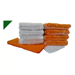 24 Peças Flanela Limpeza Laranja Ou Branca 28x38 Cm Atacado