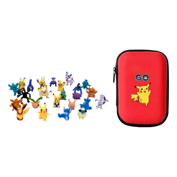 Pokemon Set De 24 Figuras + Estuche Rojo De Regalo 