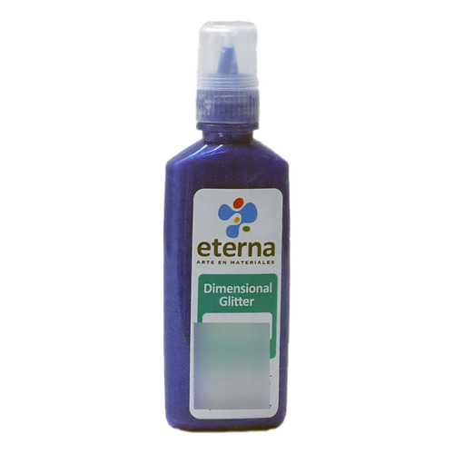 Pintura Dimensional Eterna 40ml Glitter Color Del Óleo Azul