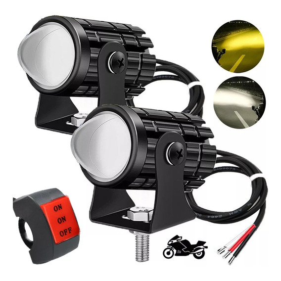 Par Luces Led Auxiliares Faros De Lupa Para Auto Moto 60w