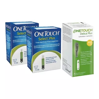 Kit One Touch Select Plus 50 Tiras Y 25 Lancetas