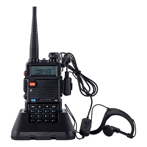 Handy Baofeng Walkie Talkie Uv5r 8w Bi Banda Vox UHF y VHF Color Negro
