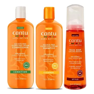 Pack Shampoo Acondicionador + Mousse Wave Whip Karité Cantu