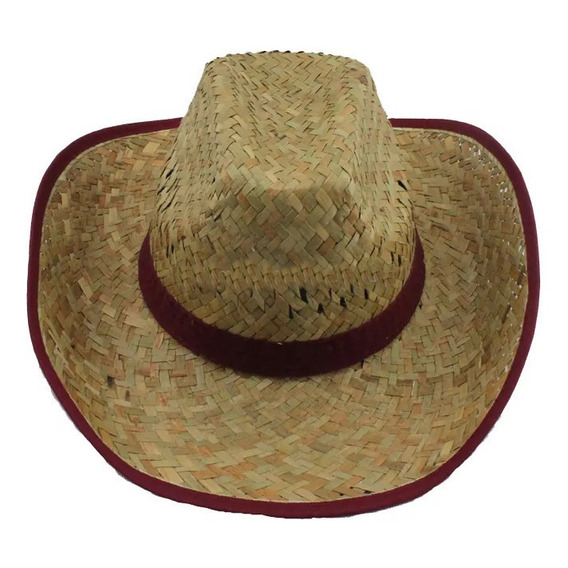 Sombrero De Paja Con Cinta Cosida