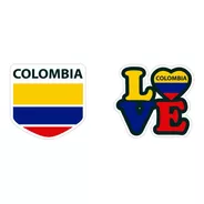 Sticker Calcomania Bandera Love Colombia
