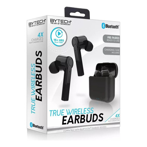 Audífonos Inalámbricos Bluetooth True Wireless Bytech Negro