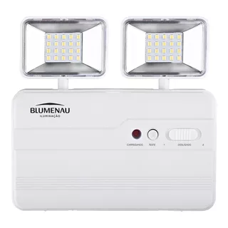 Blumenau Iluminação Luminária Emergência Ref.: 40011224 - Bloco Emergencia 1200 Lumens 5w 6500k Cor Branco 110v/220v