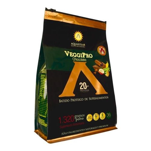 Veggipro, Proteína Vegana - Aquasolar (1,3 Kg) Sabor Chocolate