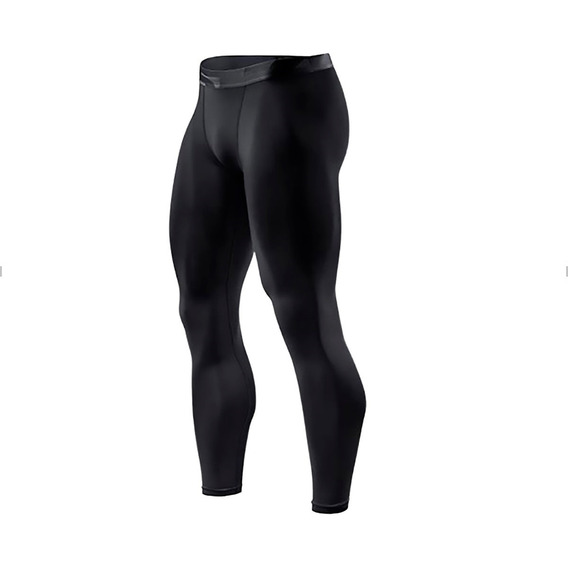 Pantalón Negro Para Hombre Licra Elástica Deportiva Leggings