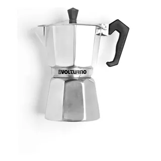 Cafetera Volturno Clásica 6 Pocillos Manual Aluminio Italiana