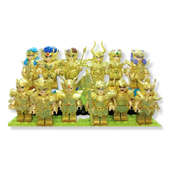 12 Mini Figuras Muñecos Caballeros Del Zodiaco Saint Seiya 