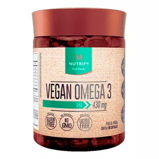 Vegan Ômega 3 100% Vegano Dha 430mg 60 Cápsulas - Nutrify