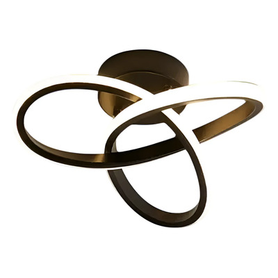 Plafon Led Lazo 19323/ne 12w 25x14cm Calido Negro Calido Negro