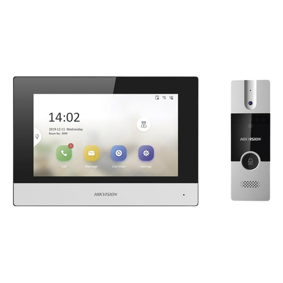 Portero Eléctrico Frente Hikvision Ds-kis302-p Portero Color Gris