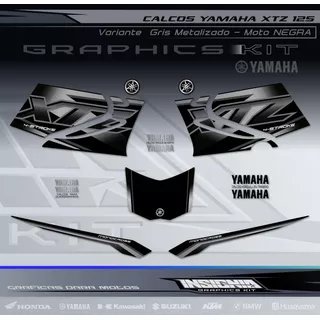 Calcos Yamaha Xtz 125 - Gris Metalizado - Insignia Calcos