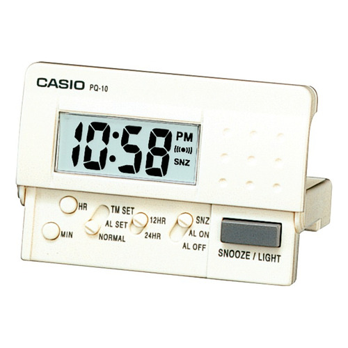 Relo Casio Pq-10-7r Despertador Color Blanco