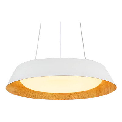 Colgante Led Ambra 72w Cct Blanco Int Simil Madera Ø50cm Blanco