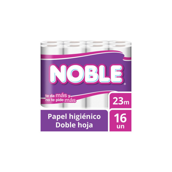 Papel Higiénico Noble Doble Hoja 16 Un 23 Mt