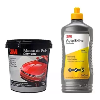 Kit Massa De Polir Diamante 1 Kg + Auto Brilho 500ml 3m