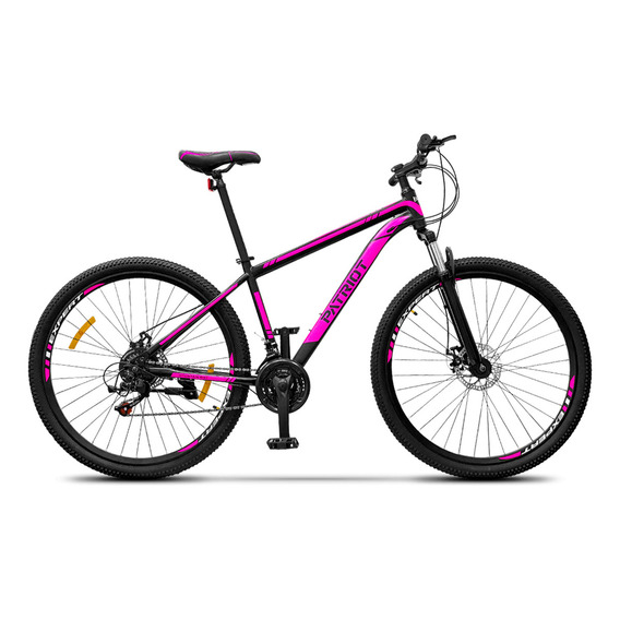 Mountain bike Expert Bikes Montaña Patriot R29 M 21v frenos de disco mecánico cambios Shimano color rosa/negro con pie de apoyo