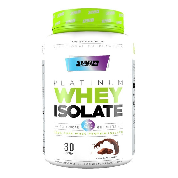 Star Nutrition Suplemento en polvo Platinum Whey Isolate Sabor Chocolate Suizo 908g