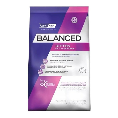 Alimento Vitalcan Balanced Kitten para gato de temprana edad sabor mix en bolsa de 7.5 kg