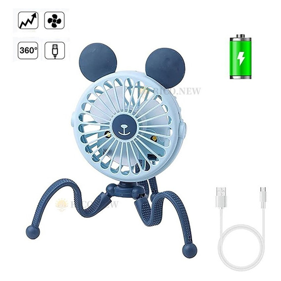 Mini Ventilador Portátil Ajustable Usb Y Luz Led 