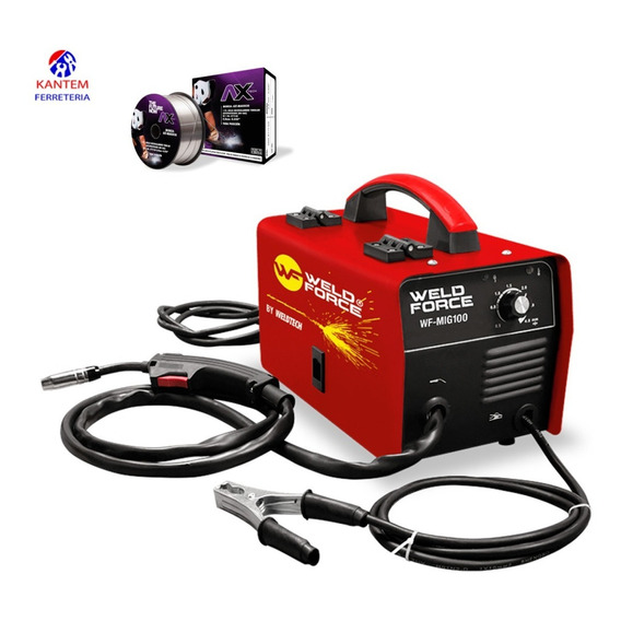 Soldadora Inversor Weld Force Wf-mig100 Color Rojo Frecuencia 60