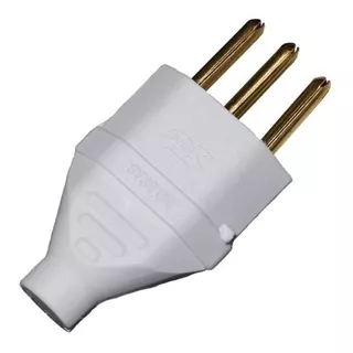 10x Plug Pino Tomada Macho Branca 3 Pinos 10a Cerge