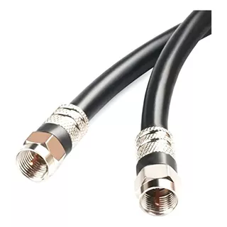 Cable Coaxial Rg6 Al 90% Negro 1 Metro Con Conectores