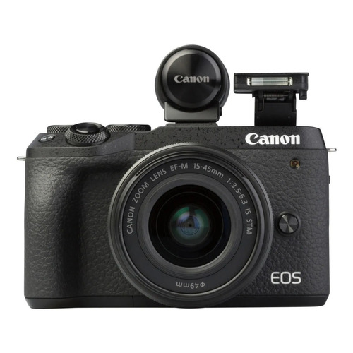  Canon EOS Kit M6 Mark II + lente 15-45mm IS STM sin espejo color  negro 