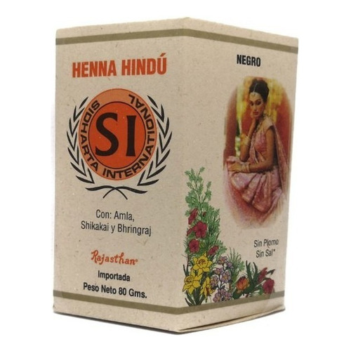  Henna Hindú Diversos Tonos De 80 G - Ra - kg Tono Champaña