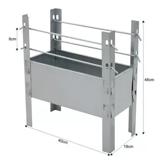 Churrasqueira Móvel Wp Connect Mini 40cm De Largura 46cm De Altura 19cm De Profundidade