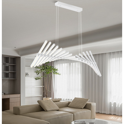 Colgante Led Deco Moderno Blanco Movil H70 Control Remoto Tz