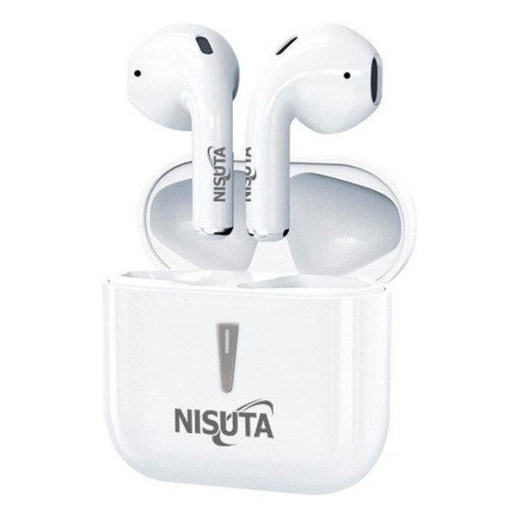 Auricular Bluetooth Earbuds Con Cajita Recargable Nsaubtws6 Color Blanco