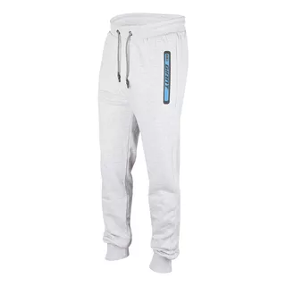 Pantalones Hombre Jogging Frisa Cierre Puño Deportivo Gris