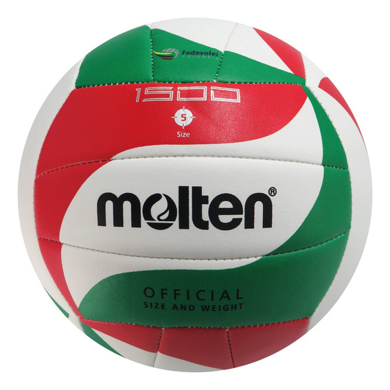 Balón Voleibol Molten V5m1500 #5 Cosido Color Blanco/rojo/verde