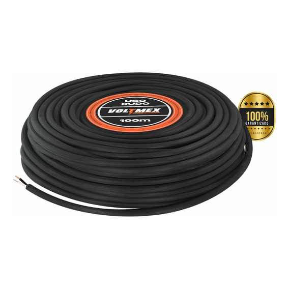 Cable Uso Rudo 2x10 Alucobre 100 Metros Negro