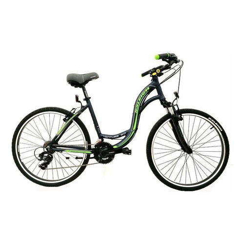 Bicicleta urbana Raleigh Venture 3.0 R26 18" 21v frenos v-brakes cambios Shimano Tourney TX51 y Shimano Tourney TY300 color negro/verde con pie de apoyo  