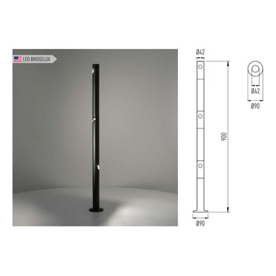 Farola Exterior Piso Led Franky Luz Calida Ip54 3x5w Lk