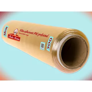 Papel Film Pvc 38cm Adherente Rollo 500mt Virgen Autoadhere