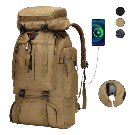 Mochila Militar Táctica De Senderismo Viaje 80l Impermeable