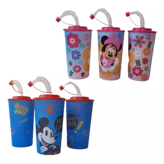 Fiesta Mickey Mouse Minnie Mouse 20 Vaso Tapa Popote Dulcero