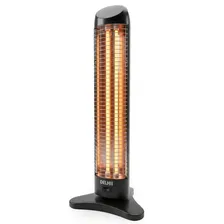 Estufa Eléctrica Vertical De Cuarzo Delhi 2 Velas 1200w Negro