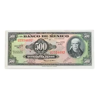 Billete Coleccionable 500 Pesos Serie U2554692