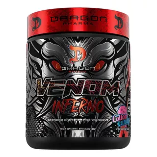 Pre Entreno Dragon Pharma Venom Inferno 40 Servs Extreme Sabor Cotton Candy