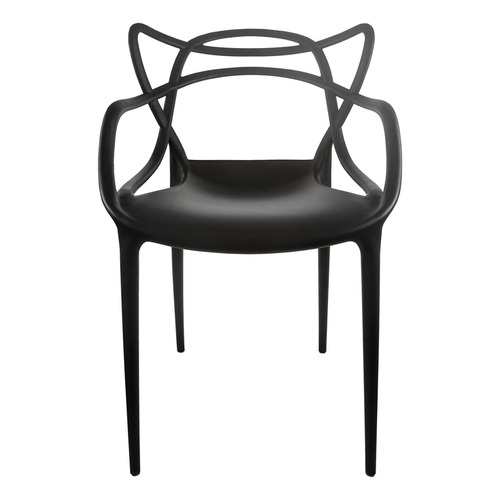 Set 4 Sillas Master Modernas Apilables Comedor Restaurante P Color de la estructura de la silla Negro