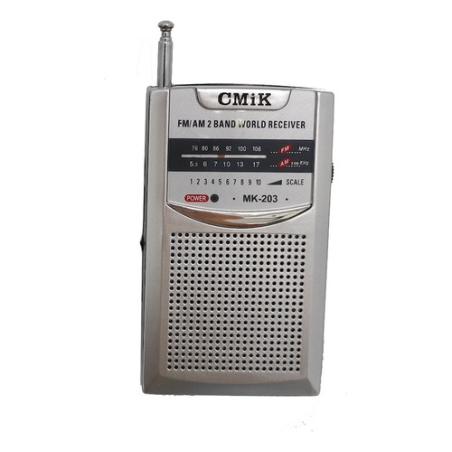 Radio Cmik Mk-203 A Pila Am Fm Color Plateado