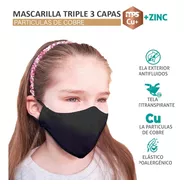 Pack De 10 Mascarillas Cobre Niño 3 Capa Antifluidos +zinc