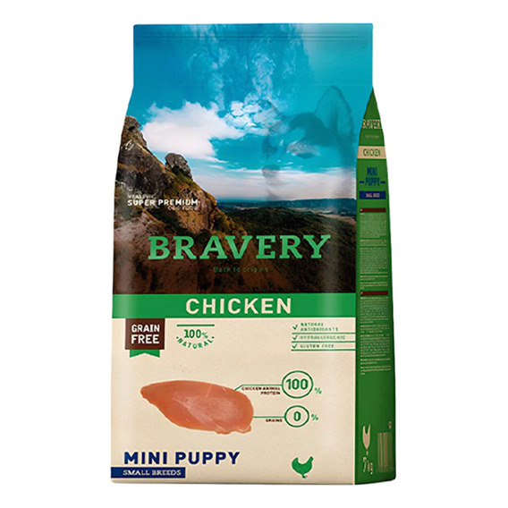 Bravery Pollo Mini Puppy Raza Pequeña 7 Kg